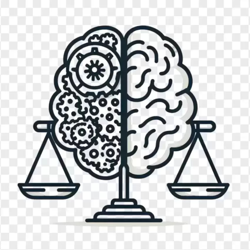 Brain and Scale Legal Balance Icon PNG Download