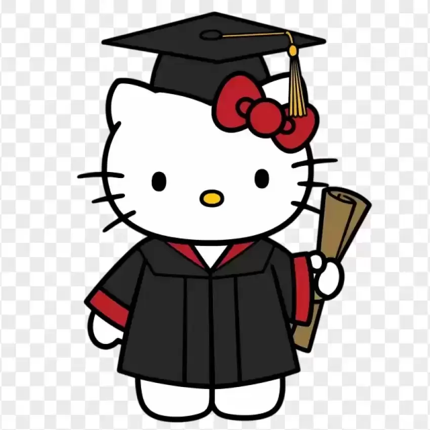 Graduation Hello Kitty Sticker PNG for Free Download