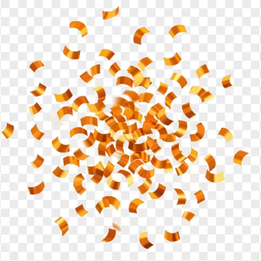 Orange Confetti Burst on White Background