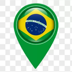 Brazilian Flag Green Glossy Map Pin
