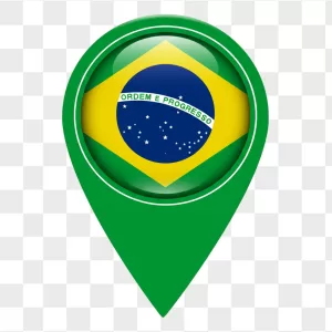 Brazilian Flag Green Glossy Map Pin