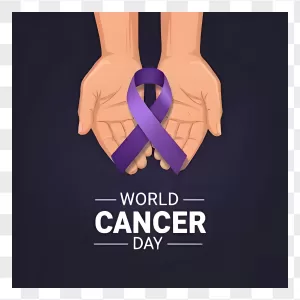 Cupped Hands Purple Satin Cancer Ribbon