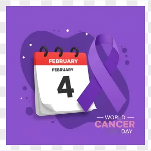 World Cancer Day February 4 Ribbon