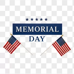 Memorial Day Banner Crossed USA Flags
