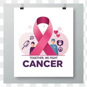 Pink Cancer Ribbon Doctor Patient Poster
