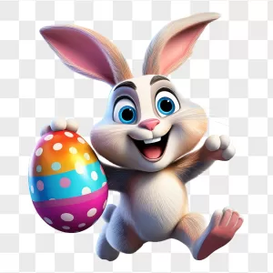 3D Easter Bunny With Spotted Egg