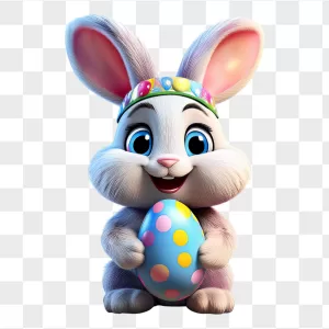 Fluffy Bunny Wearing Easter Egg Headband