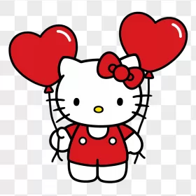 Hello Kitty Red Heart Balloons
