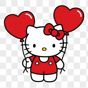 Hello Kitty Red Heart Balloons