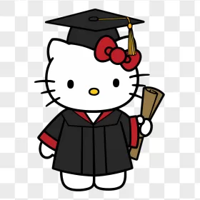 Hello Kitty Black Graduation Cap Gown