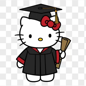 Hello Kitty Black Graduation Cap Gown