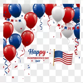 Glossy Patriotic Balloons American Flag Border