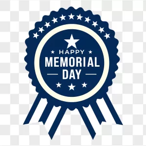 Navy Blue Memorial Day Rosette Badge