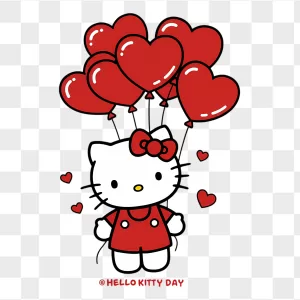 Hello Kitty Red Heart Balloons