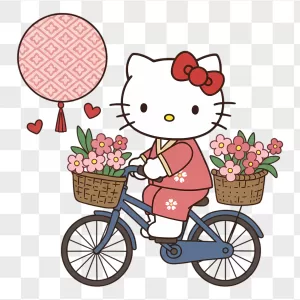 Hello Kitty Pink Kimono Bike Flowers