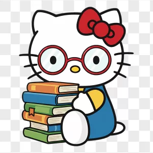 Hello Kitty Red Glasses Book Stack