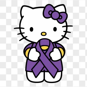 Hello Kitty Purple Awareness Ribbon