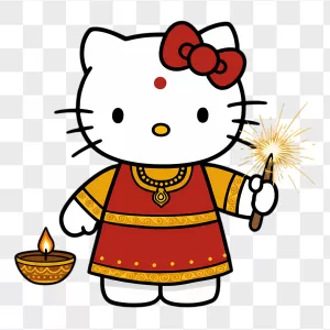 Hello Kitty Traditional Diwali Diya Sparkler