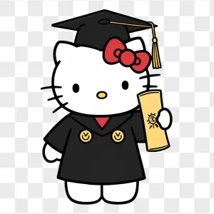 Hello Kitty Graduation Cap Gown Diploma