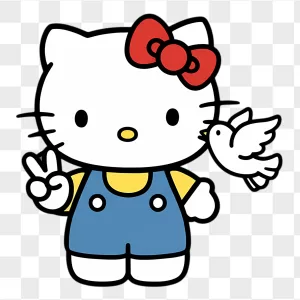 Hello Kitty Peace Sign White Dove