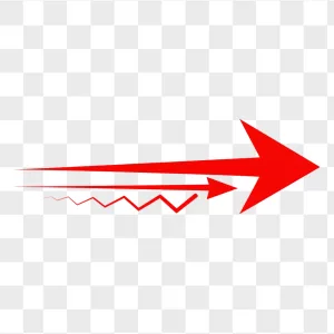 Red Double Arrow With Zigzag Trail