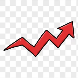 Cartoon Red Zigzag Growth Arrow