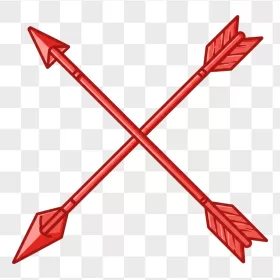 Glossy Red Crossed Arrows X Symbol
