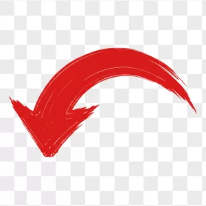 Red Scribble Curved Arrow Down
