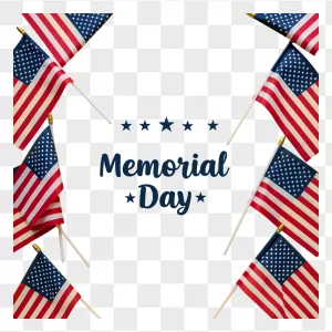 Memorial Day USA Flags Corner Frame