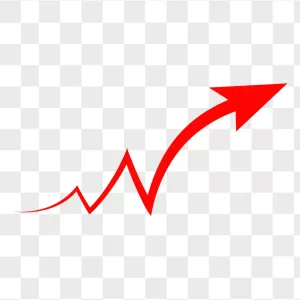 Red Arrow Zigzag Upward Curve