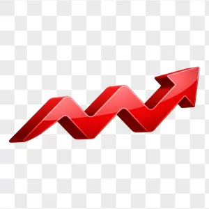 3D Glossy Red Zigzag Arrow