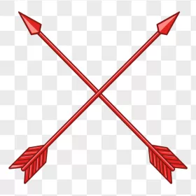 Glossy Faceted Red Crossed Arrows