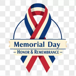 Memorial Day Red White Blue Ribbon