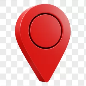 Red Glossy 3D Teardrop Map Pin