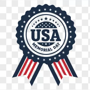 USA Memorial Day Badge with Ribbons