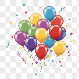 Glossy Multicolor Balloon Cluster Confetti Streamers