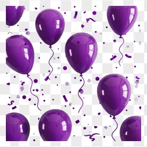 Glossy Purple 3D Balloons Confetti Scatter