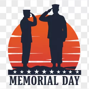 Memorial Day Saluting Soldiers Retro Sunset