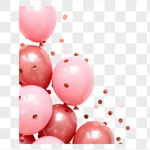 Pink Rose Gold Balloon Confetti Frame