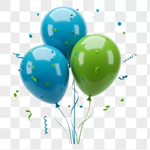 3D Glossy Teal Lime Balloon Bouquet