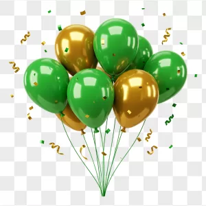 Metallic Green Gold Balloon Bunch Confetti