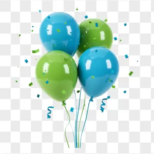 Shiny Aqua Green Balloon Bouquet Confetti