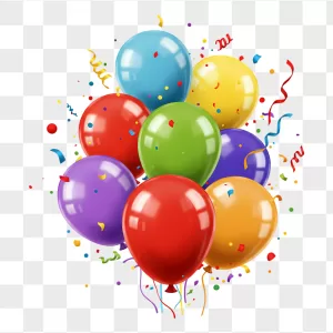 Glossy Multicolor Balloon Bunch Confetti Streamers