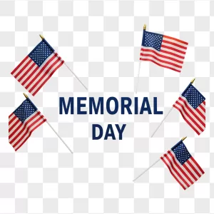 American Flags Around Memorial Day Typography