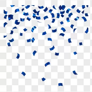 Blue Foil Confetti Curved Strips Cascade