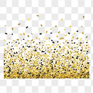 Gold Black Rectangular Confetti Bottom Explosion