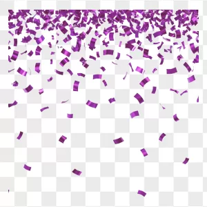 Metallic Purple Confetti Cascade Top Border