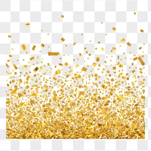 Gold Foil Confetti Rectangles Scatter Border