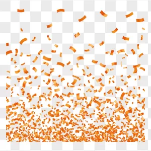 Orange Foil Ticker Tape Confetti Frame