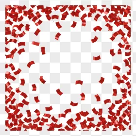Red Glossy Foil Confetti Square Border